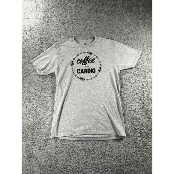 Next Level Apparel Coffee Over Cardio T Shirt Women Medium Graphic Short Sleeve - Picture 1 of 7
